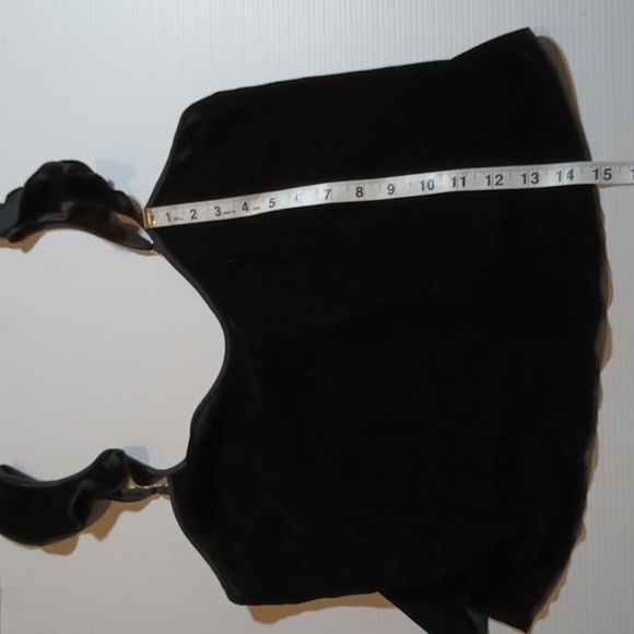 Victoria's Secret Black Velvet Ruffle Spaghetti Strap Cami A22 - Picture 5 of 6